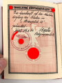NSDAP Mitgliedsbuch eines Mannes aus Kiel. Ausgestellt 1936, Mitgliedsbeiträge von 1936 bis 1944, guter Zustand