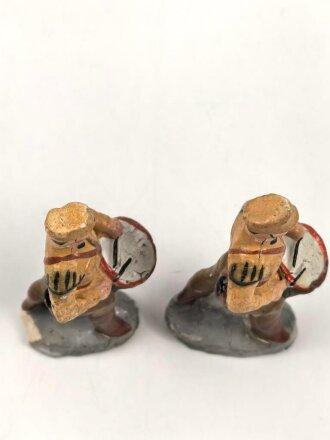 2 x Massefigur 7cm, jeweils einen SA Trommler darstellend,  original bemalt