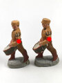 2 x Massefigur 7cm, jeweils einen SA Trommler darstellend,  original bemalt