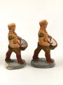 2 x Massefigur 7cm, jeweils einen SA Trommler darstellend,  original bemalt