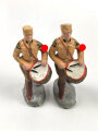 2 x Massefigur 7cm, jeweils einen SA Trommler darstellend,  original bemalt