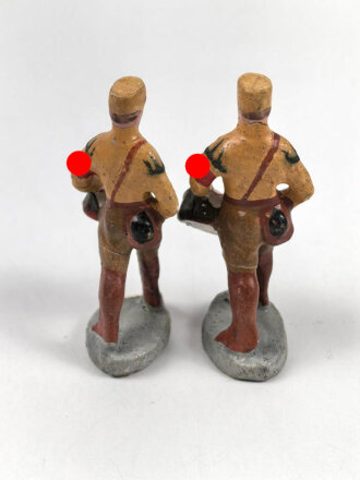 2 x Massefigur 7cm, jeweils einen SA Trommler darstellend,  original bemalt