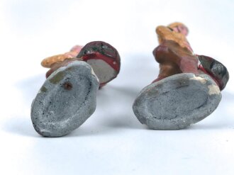 2 x Massefigur 7cm, jeweils einen SA Trommler darstellend,  original bemalt