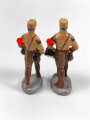 2 x Massefigur 7cm, jeweils einen SA Trommler darstellend,  original bemalt