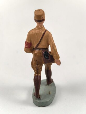 Massefigur 7cm, einen SA Mann marschierend darstellend. Original bemalt