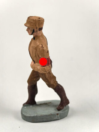 Massefigur 7cm, einen SA Mann marschierend darstellend. Original bemalt
