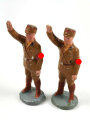 2 x Massefigur 7cm, jeweils einen SA Mann grüßend darstellend,  original bemalt