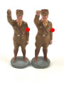 2 x Massefigur 7cm, jeweils einen SA Mann grüßend darstellend,  original bemalt