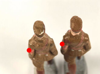 2 x Massefigur 7cm, jeweils einen SA marschierer darstellend,  original bemalt
