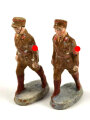 2 x Massefigur 7cm, jeweils einen SA marschierer darstellend,  original bemalt