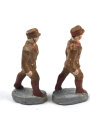 2 x Massefigur 7cm, jeweils einen SA marschierer darstellend,  original bemalt