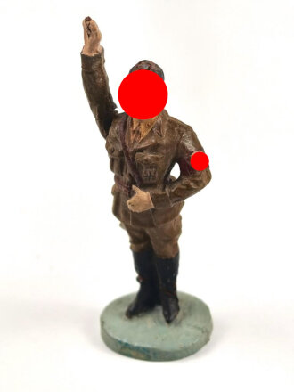 Elastolin Massefigur 7cm, Adolf Hitler mit beweglichem Arm,  grüßend darstellend. Original bemalt