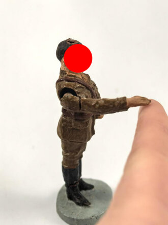 Elastolin Massefigur 7cm, Adolf Hitler mit beweglichem Arm,  grüßend darstellend. Original bemalt