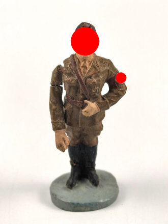 Elastolin Massefigur 7cm, Adolf Hitler mit beweglichem Arm,  grüßend darstellend. Original bemalt