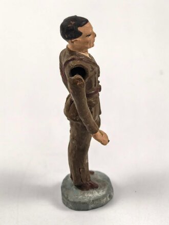 Elastolin Massefigur 7cm, Rudolf Hess ? mit beweglichem Arm,  grüßend darstellend. Original bemalt