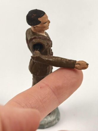 Elastolin Massefigur 7cm, Rudolf Hess ? mit beweglichem Arm,  grüßend darstellend. Original bemalt