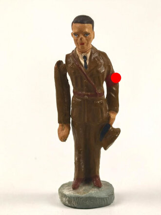 Elastolin Massefigur 7cm, Rudolf Hess ? mit beweglichem Arm,  grüßend darstellend. Original bemalt