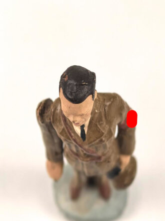 Elastolin Massefigur 7cm, Rudolf Hess ? mit beweglichem Arm,  grüßend darstellend. Original bemalt