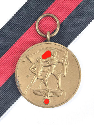 Anschlussmedaille 1. Oktober 1938 mit Bandabschnitt