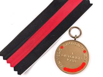 Anschlussmedaille 1. Oktober 1938 mit Bandabschnitt