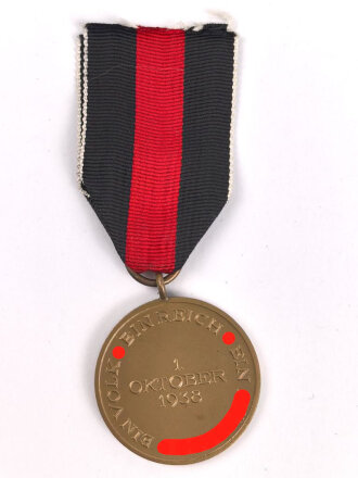 Anschlussmedaille 1. Oktober 1938 am Band, sehr guter...