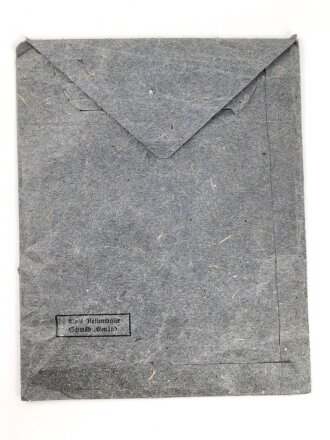 Verleihungstüte zum Eisernen Kreuz 2. Klasse 1939 vom Hersteller " Alois Rettenmaier, Schwäbisch Gmünd, Tüte in der Innenseite leicht eingerissen