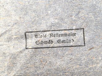 Verleihungstüte zum Eisernen Kreuz 2. Klasse 1939 vom Hersteller " Alois Rettenmaier, Schwäbisch Gmünd, Tüte in der Innenseite leicht eingerissen