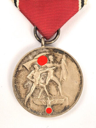 Anschlussmedaille 13. März 1938 im Etui, Medaille wie Etui in einem guten Zustand