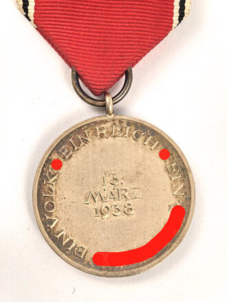 Anschlussmedaille 13. März 1938 im Etui, Medaille wie Etui in einem guten Zustand