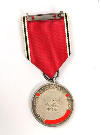 Anschlussmedaille 13. März 1938 im Etui, Medaille wie Etui in einem guten Zustand