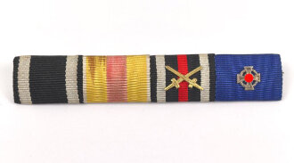 4er Bandspange eines badischen Veteranen des 1. Weltkrieges, Breite 101mm