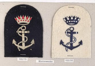 Bahrain, Sammlung 6 Abzeichen Marine, auf Karton getackert