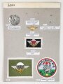 Laos, Sammlung 5 Abzeichen der Luftwaffe, auf Karton geklebt
