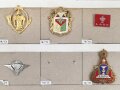 Laos, Sammlung 7 Abzeichen der Luftwaffe, auf Karton geklebt