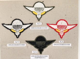 Laos, Sammlung 4 Stoffbzeichen der Luftwaffe, auf Karton...