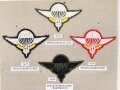 Laos, Sammlung 4 Stoffbzeichen der Luftwaffe, auf Karton getackert