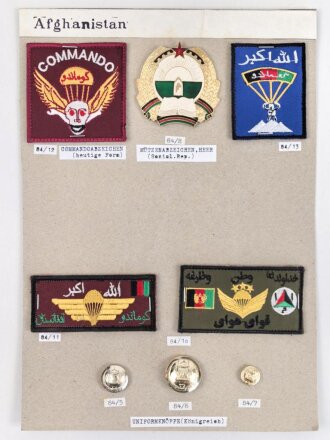 Afghanistan, Sammlung 8 Abzeichen der Luftwaffe, auf...