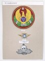 Usbekistan, Sammlung 2 Abzeichen der Luftwaffe, auf Karton getackert