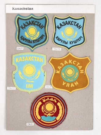 Kasachstan, Sammlung 5 Ärmelabzeichen der Polizei,...