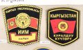 Kirgisien, Sammlung 5 Abzeichen der Luftwaffe und Polizei, auf Karton getackert