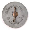 Kunststoffabzeichen " Tag des Deutschen Rechts, 10 Jahre N.S. Rechtswahrer Leipzig 1938"