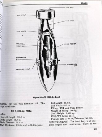 Gebundene Fotokopie "German Explosive Ordnance - OP 1666 Volume 1" DIN A4, englisch, 346 Seiten, Kleinstauflage von Peter Keller aus den 1990iger Jahren