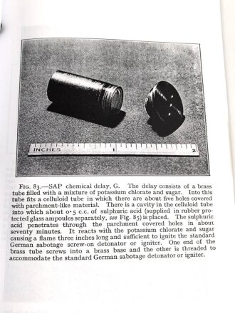 Gebundene Fotokopie getarnte Ladungen und Zeitzünder "Diagram of Bomb Excluding Camouflage" DIN A4, englisch. Kleinstauflage von Peter Keller aus den 1990iger Jahren