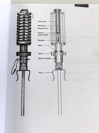 Gebundene Fotokopie "zum Thema  Hand und Gewehrgranaten im 1. Weltkrieg  " DIN A4, französisch, 88 Seiten, Kleinstauflage von Peter Keller aus den 1990iger Jahren