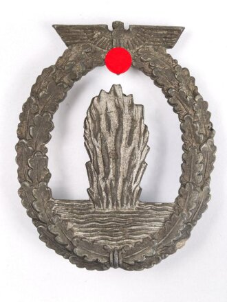 Minensucher Kriegsabzeichen der Kriegsmarine. Zink, Hersteller R.K., Nadel fehlt
