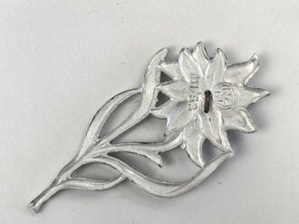 Hitlerjugend, Edelweiss für die Mütze , Aluminium, Hersteller M1/52
