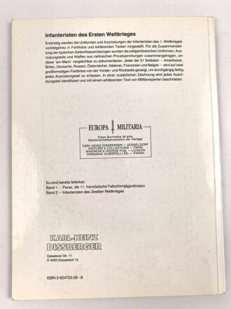 "Infanteristen des ersten Weltkrieges" Europa Militaria Nr.3, DIN A5