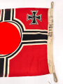 Kriegsmarine, Reichskriegsflagge in der kleinen Ausführung für U-Boote. Markiert " Kr. Fl. 50 x 85" sowie unleserlicher Herstellerstempel. Guter Zustand