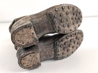 Paar Stiefel für Mannschaften der Wehrmacht. Ungeschwärztes Paar, nicht gereinigt, Sohlenlänge 28cm