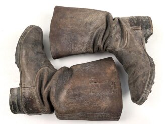 Paar Stiefel für Mannschaften der Wehrmacht. Ungeschwärztes Paar, nicht gereinigt, Sohlenlänge 28cm